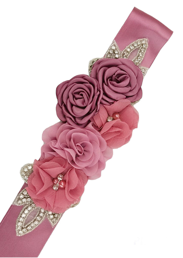 rose flower jewel sash