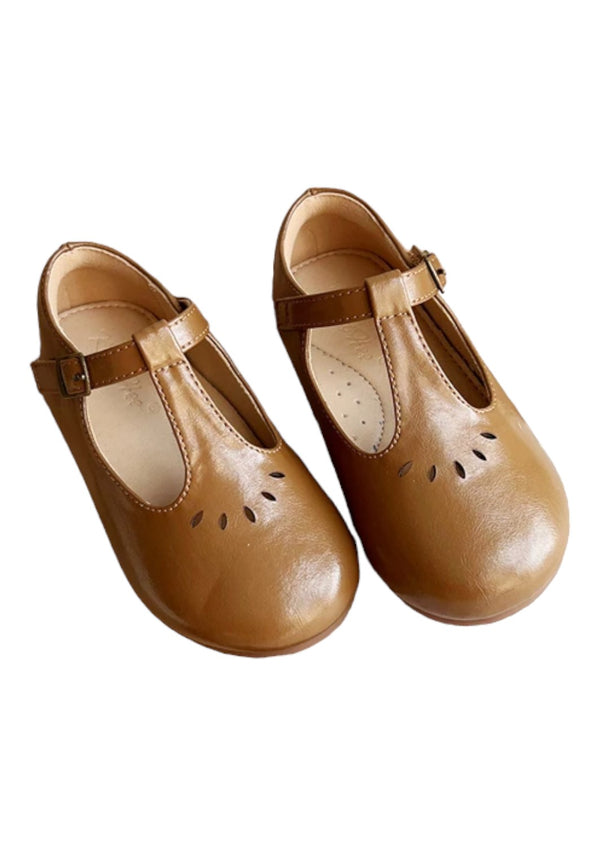 Eleanor T-Strap Flats Brown