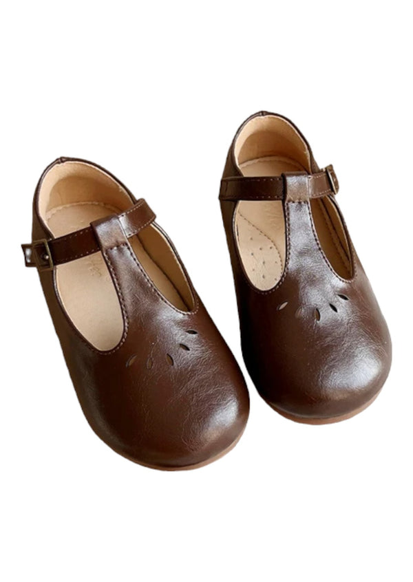 Eleanor T-Strap Flats Coffee