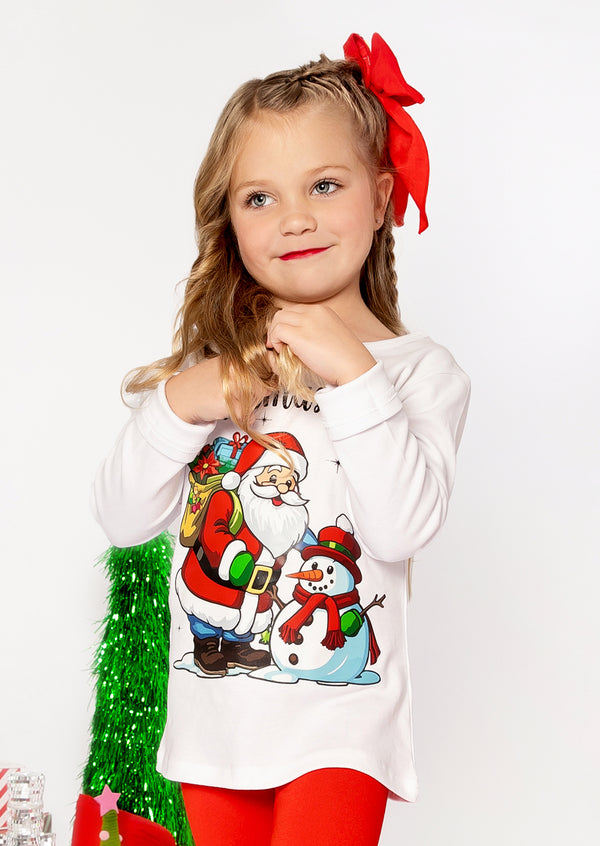 Kids Santa Snowman Tee Shirt