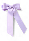 Girls Satin Ribbon Bow Lavender