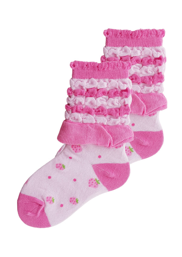 Girls Strawberry Pink Ankle Socks