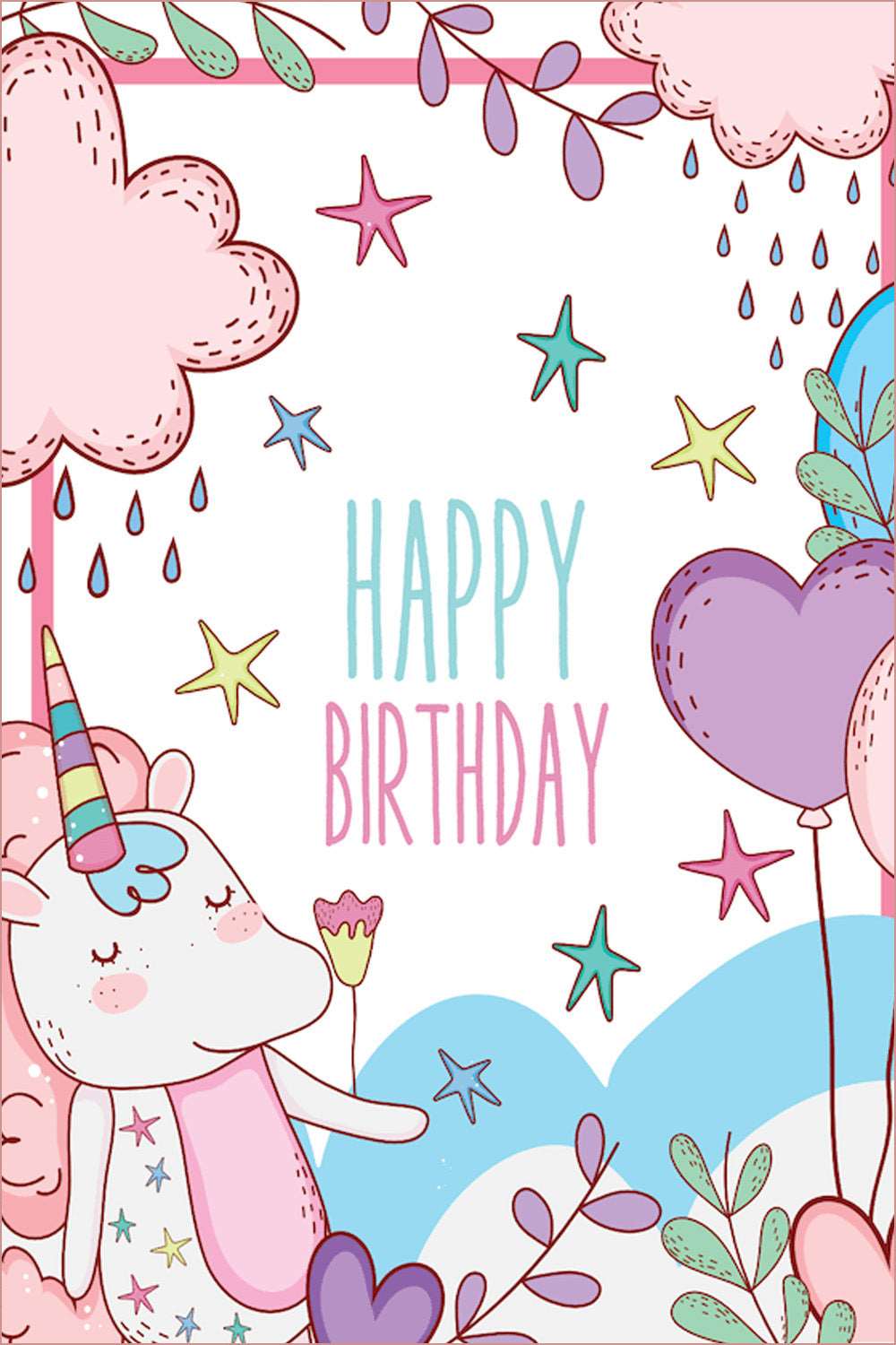 GIRLS - Birthday Unicorn Gift Card - Hannah Rose Vintage Boutique