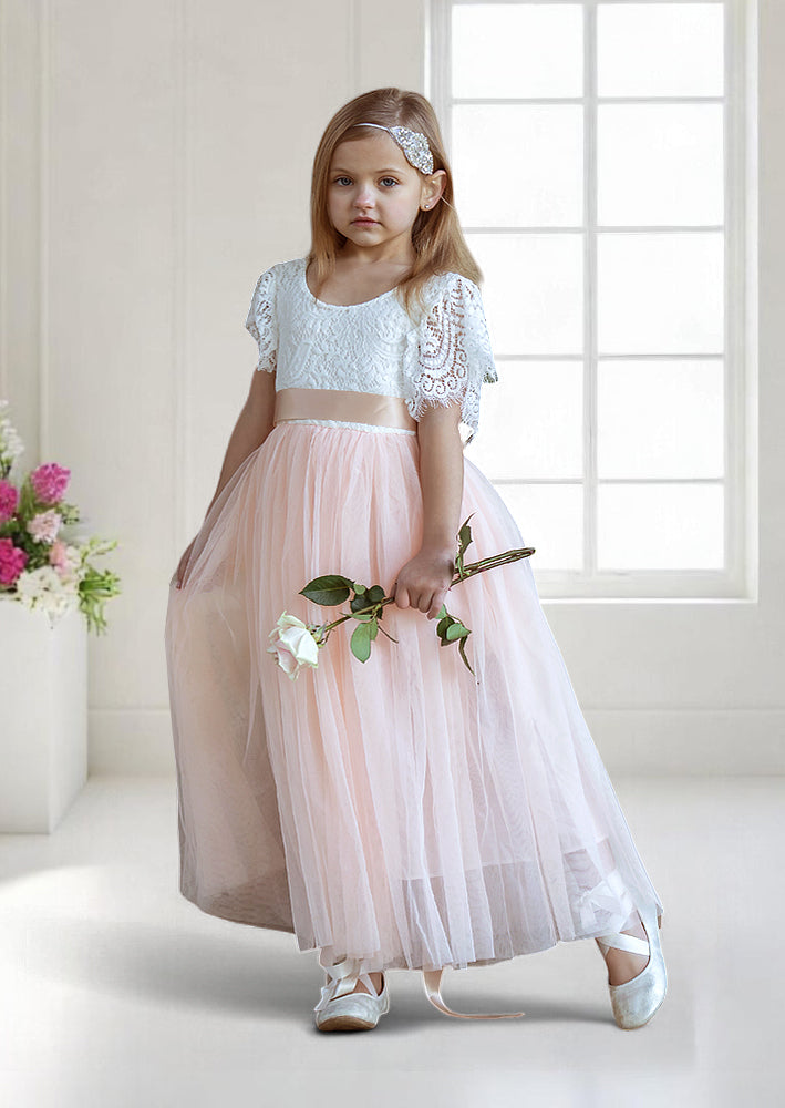 blush pink flower girl dresse