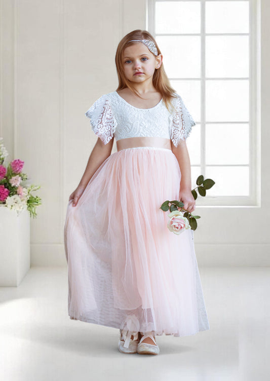 Blush flower girl dresses