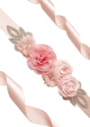 Petal Pink chiffon bridal flower sash belt 