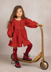 GIRLS - Burgundy Long Sleeve Scooter Dress - Hannah Rose Vintage Boutique