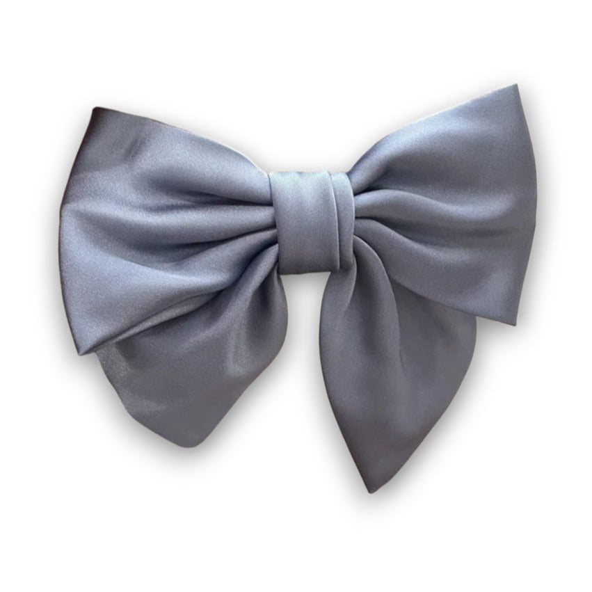 periwinkle satin hair bow