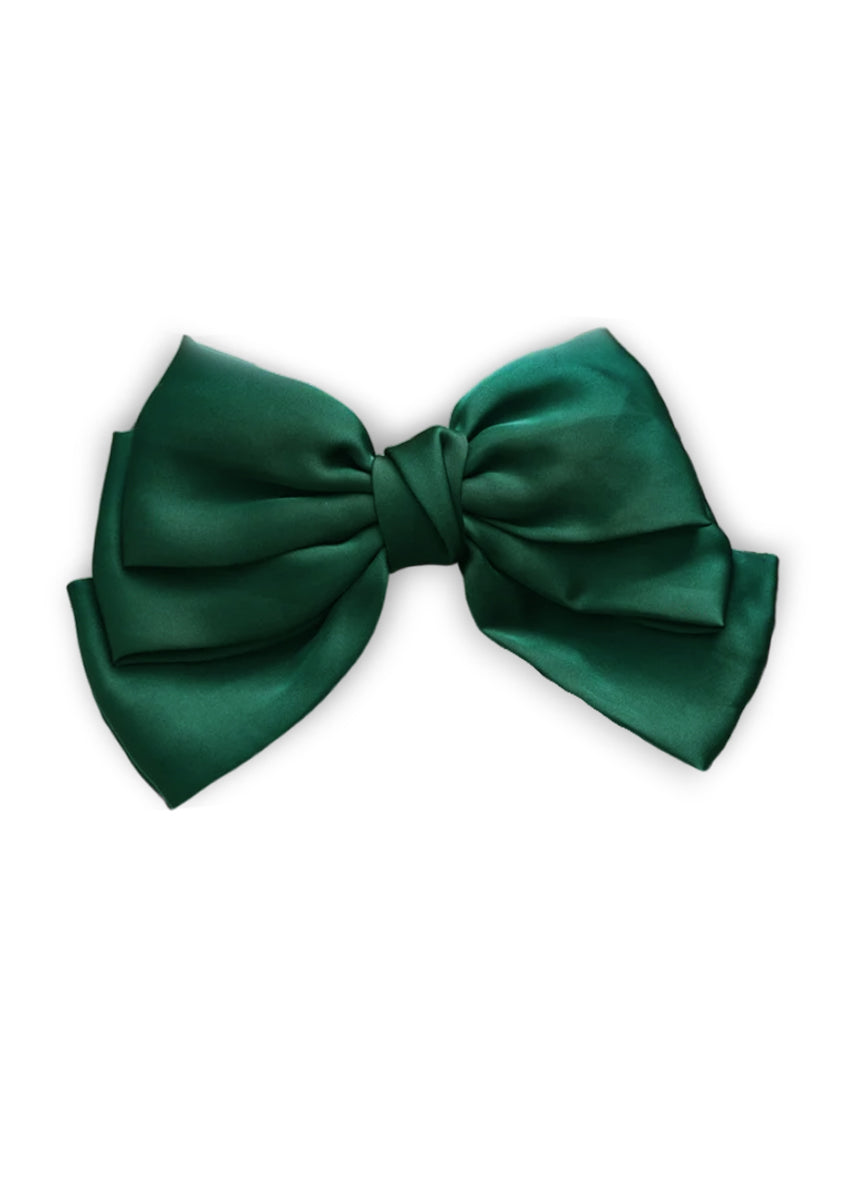 flower girl hair bow green