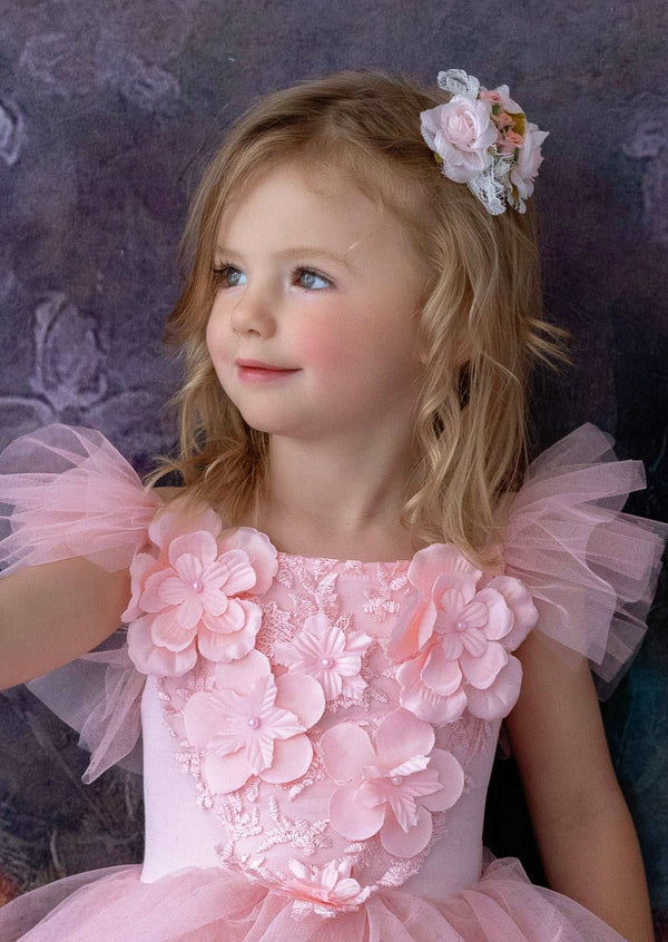 toddler pink frock flower girl dress