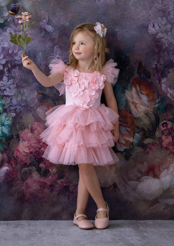 pink frock flower girl dress