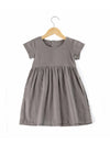 Organic Cotton Linen Dress in Storm Grey