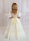 ivory flower girl dress with sash