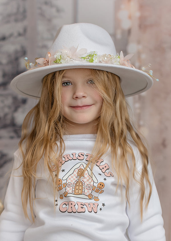 Butterfly Petals Mother Daughter Hat in White