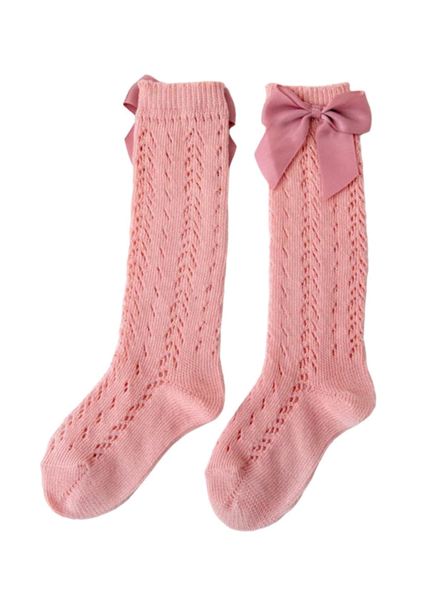 girls knee high socks pink