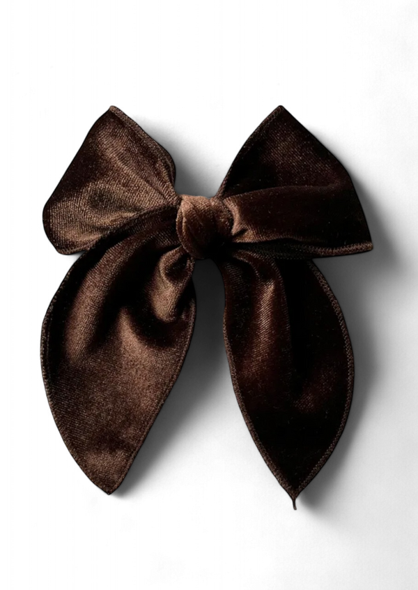 Brown Velvet Hair Bow