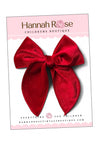 Red velvet hair bow for Christmas