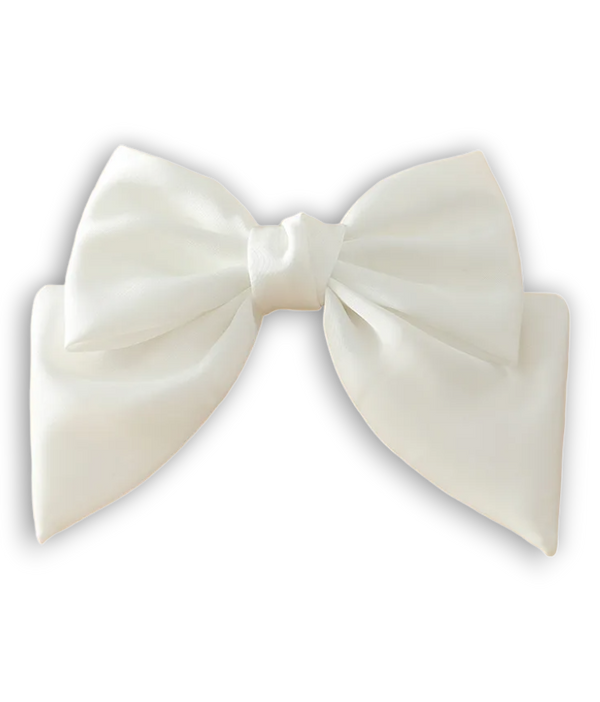 Ivory Satin Flower Girl Hair Bow