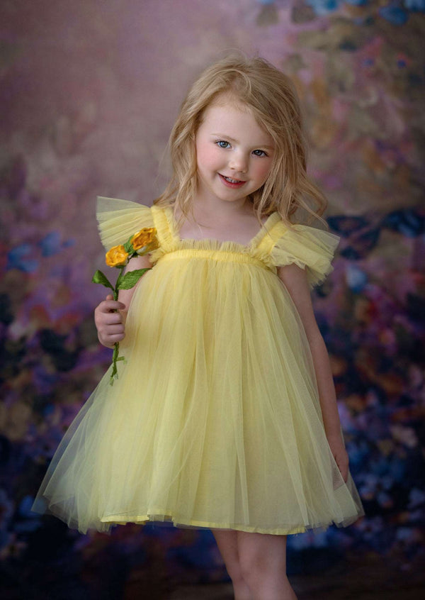 yellow tulle dress toddler,  yellow tutu dress for baby girl,  yellow tulle dress short,  yellow tulle birthday dress, little girls yellow summer dress