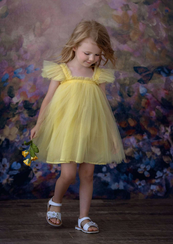 yellow tulle dress toddler,  yellow tutu dress for baby girl,  yellow tulle dress short,  yellow tulle birthday dress, little girls yellow summer dress