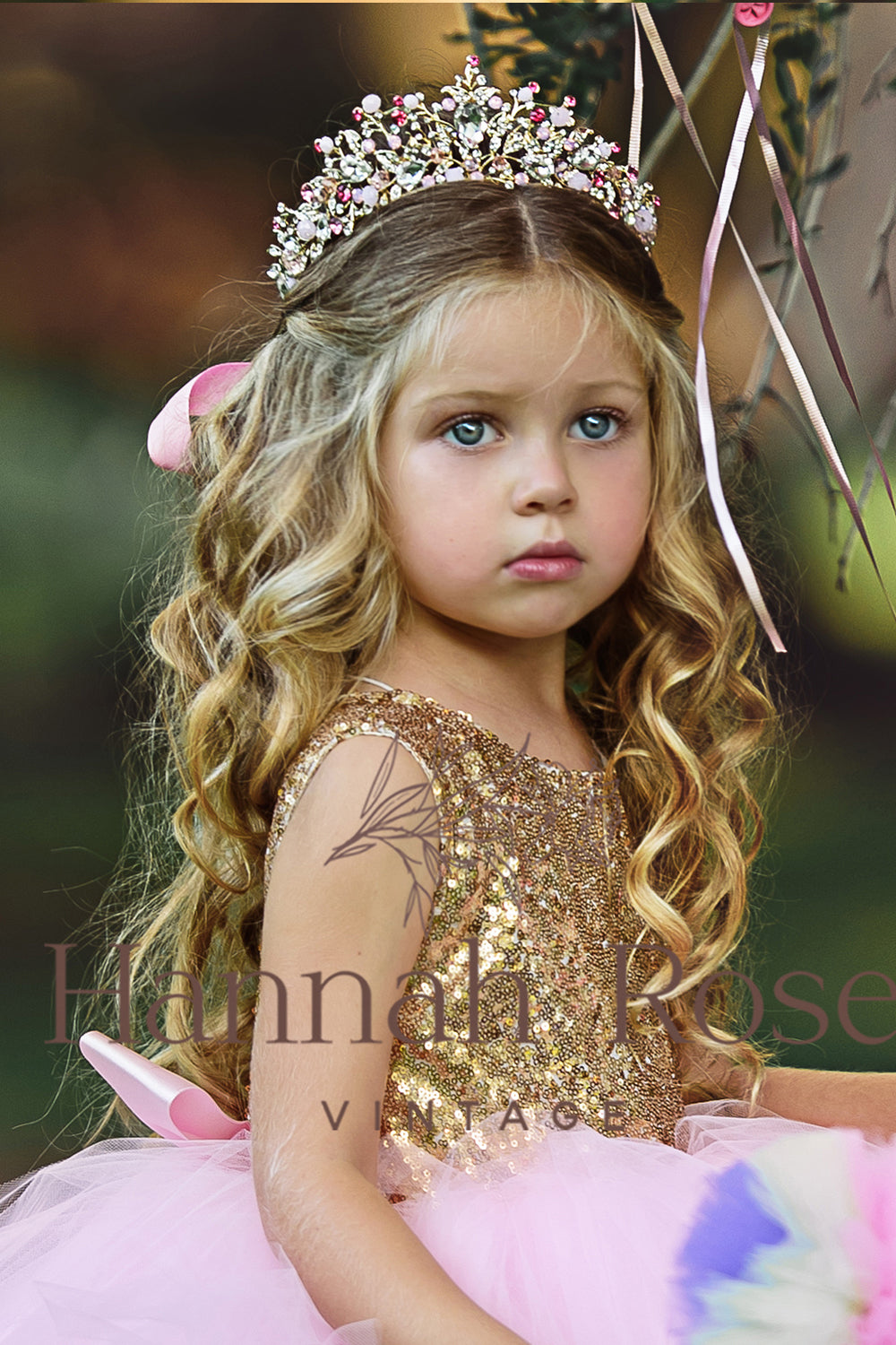 GIRLS - Pink Princess Crown - Hannah Rose Vintage Boutique