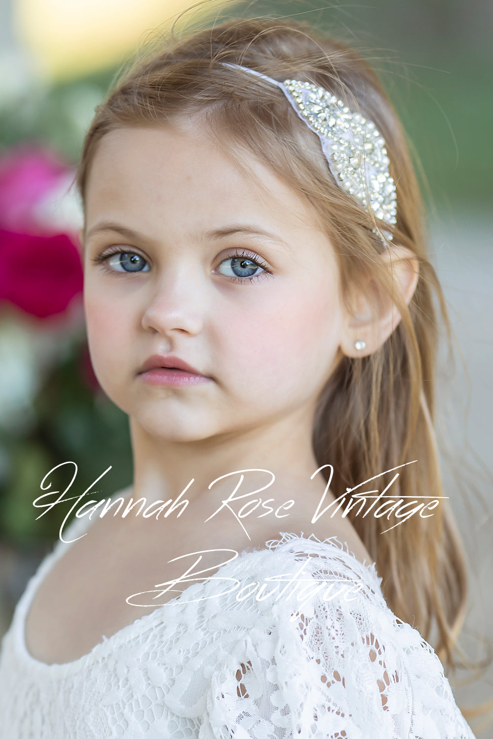 GIRLS - Rhinestone Jewel Sash and Headband - Hannah Rose Vintage Boutique