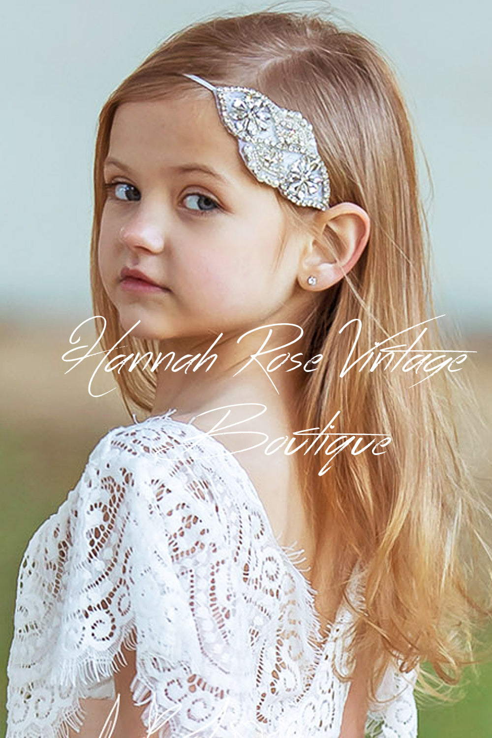 GIRLS - JEWELLED FLOWER GIRL HEADBAND - Hannah Rose Vintage Boutique