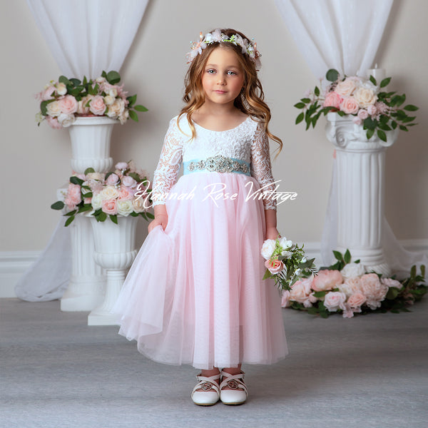 pale pink flower girl dress baby