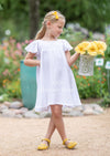 GIRLS - Organic Cotton Dress White - Hannah Rose Vintage Boutique