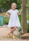 GIRLS - Organic Cotton Dress White - Hannah Rose Vintage Boutique