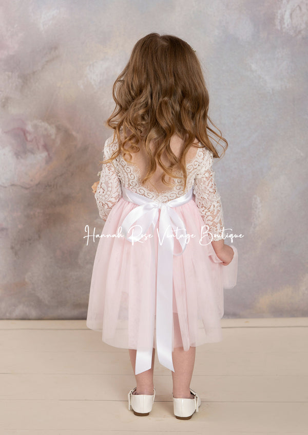 Knee Length Pink Special Occasion Flower Girl Dress baby