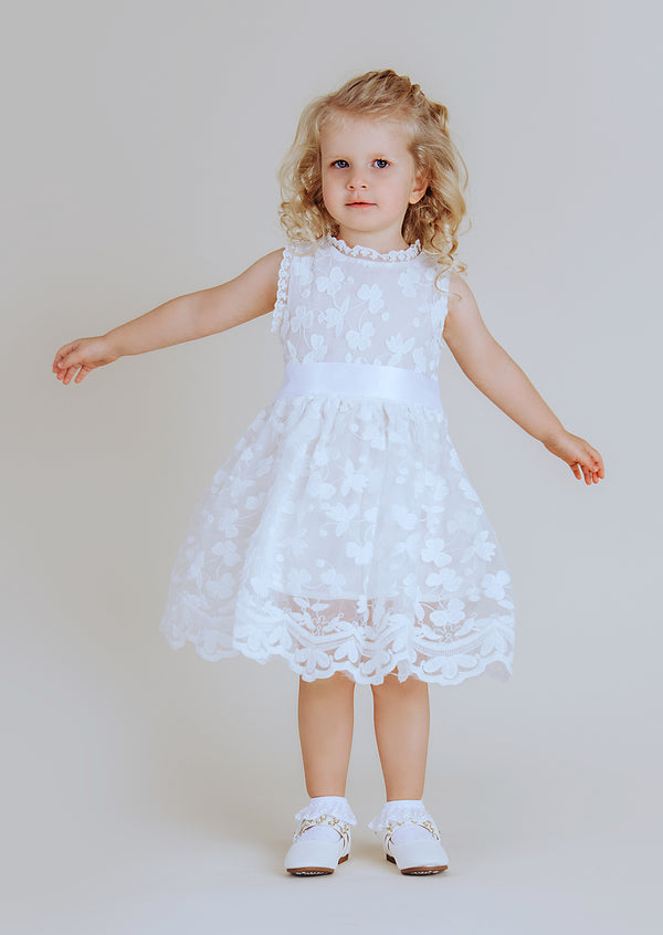 girls white lace dress