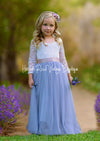 Periwinkle Lavender Grey Toddler Flower Girl Dress