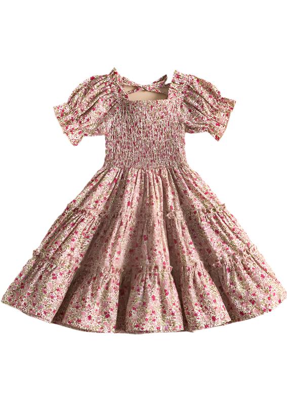 GIRLS - Ditsy Pink Floral Dress - Hannah Rose Vintage Boutique