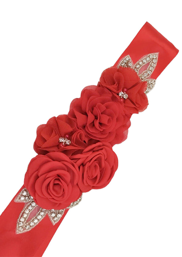 Chiffon Flower Bridal Sash