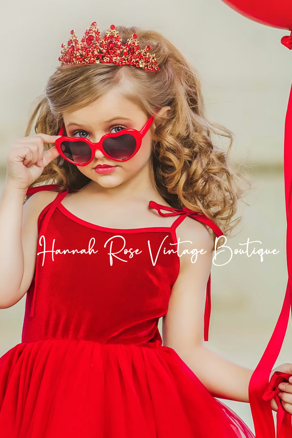 GIRLS - Red Jewel Princess Crown - Hannah Rose Vintage Boutique