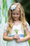 White Rose Flower Headband