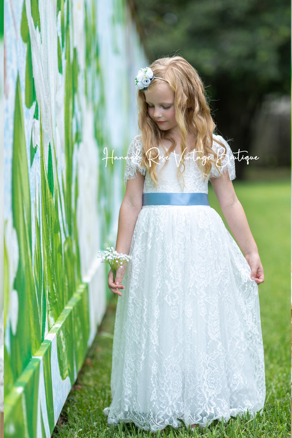 White Rose Flower Headband