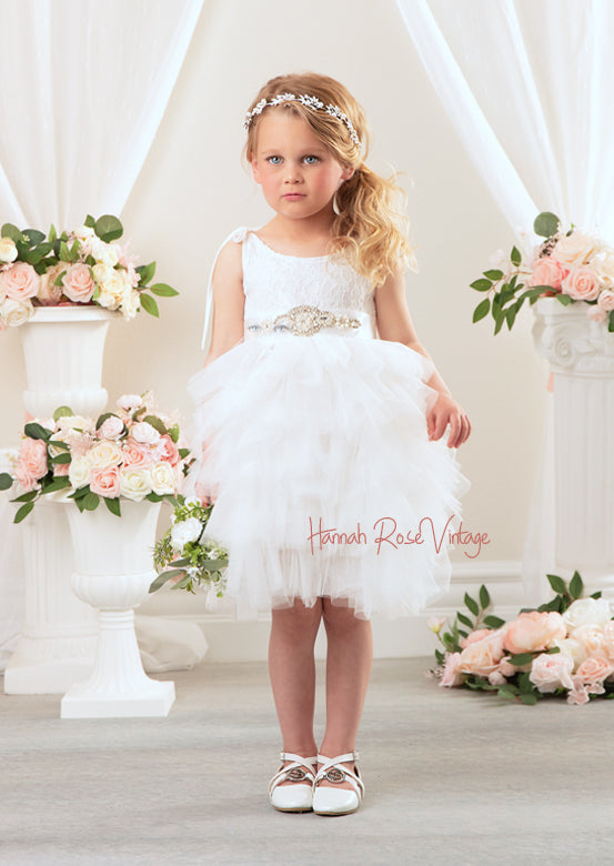 Sleeveless Tutu Flower Girl Dress for Princess Wedding Birthday Dress