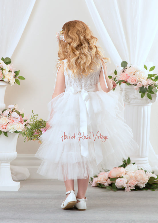 Simple White Flower Girl Dress for wedding