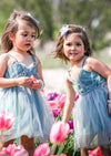 GIRLS - A Little Bit Of Magic Blue Tulle Sundress (With Video) - Hannah Rose Vintage Boutique