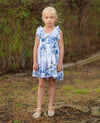 GIRLS - Blue Floral Cotton Dress - Hannah Rose Vintage Boutique