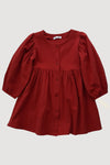 GIRLS - Burgundy Long Sleeve Scooter Dress - Hannah Rose Vintage Boutique