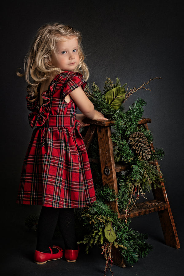 girls plaid Christmas dress