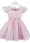 pink smocked baby dress