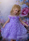 GIRLS - Purple Dot Princess Party Dress - Hannah Rose Vintage Boutique