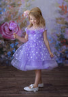 GIRLS - Purple Dot Princess Party Dress - Hannah Rose Vintage Boutique