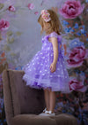 GIRLS - Purple Dot Princess Party Dress - Hannah Rose Vintage Boutique