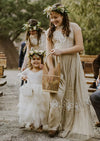 Vintage inspired lace flower girl dresses for weddings