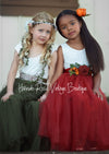 Olive Green and Rust fall flower girl dresses for wedding